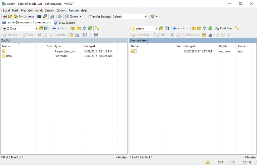 Configure WINSCP to backup your files to a StorageNode - DataMossa